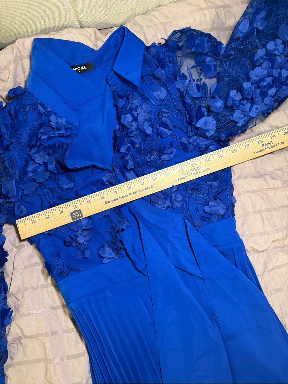 Chicme Royal Blue Pleated Wide-Leg Jumpsuit - Picture 10 of 12